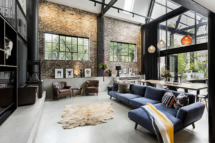 Stunning industrial living room designs with a diverse mix of styles